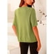 thumbnail image 2 of Camisa de Mujer PRETTYGARDEN de Punto Acanalado con Botones Aguacate Talla S, 2 of 8