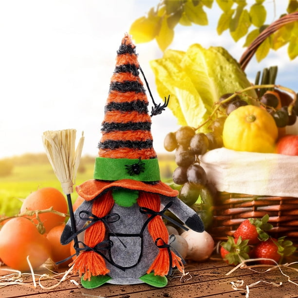 Fiudx Muñeco Enano de Halloween, Decoración Fantasma Sin Rostro Hecha a Mano, Tela de Algodón Suave, Base Estable para Fácil Exhibición, Uso En Múltiples Lugares, Ideal para Fiestas, Juego de 1 Pieza