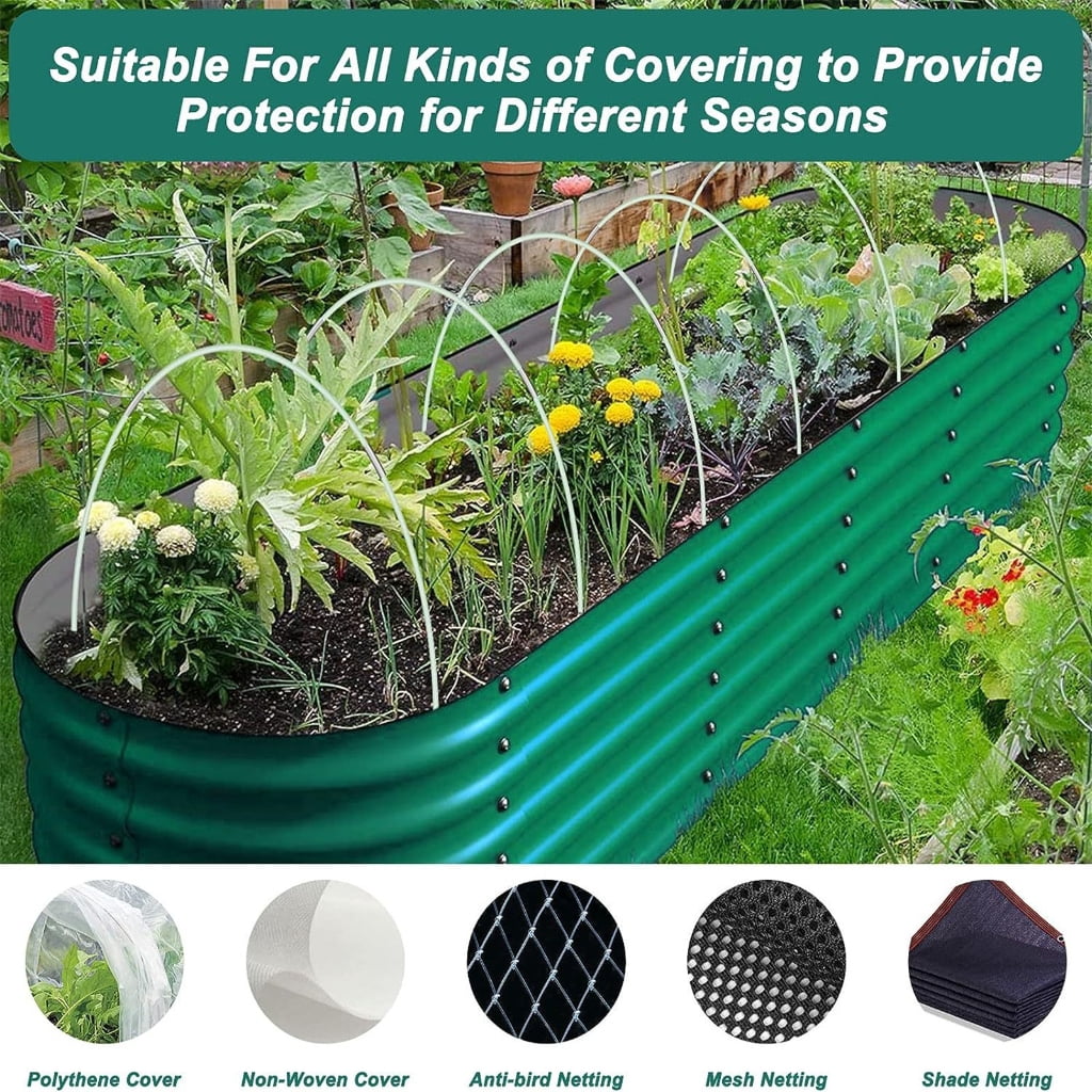 ZPAQI Garden Hoops Row Cover Hoops Greenhouse Frame Garden Hoops For Raised Beds