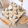 thumbnail image 2 of Rooster and Brushstroke Cream Pattern Square Tablecloth, Waterproof Wipeable Spillproof Washable Table Cover for Home Kitchen Party and Daily Decor 52"x52", 2 of 6