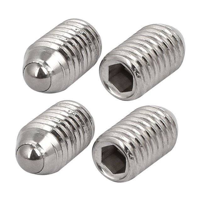 M10x16mm 304 Tornillo de fijación de bola de punto hexagonal de acero inoxidable, juego de 4 piezas