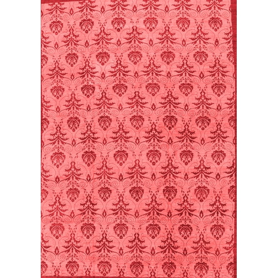 Ahgly Company Machine Washable Indoor Rectangle Abstract Red Modern Area Rugs, 2' x 5'