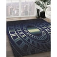 thumbnail image 3 of Ahgly Company Machine Washable Indoor Round Transitional Night Black Area Rugs, 7' Round, 3 of 7