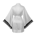 thumbnail image 6 of Silky Robes for Women 3/4 Sleeve Lace Loose Fit Kimono Robe Bride Bridesmaid Wedding Party Robe Sleepwear, 6 of 6