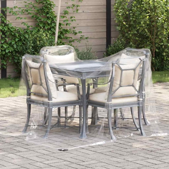 vidaXL Clear Tarpaulin with Eyelets 6.6x6.6' PVC