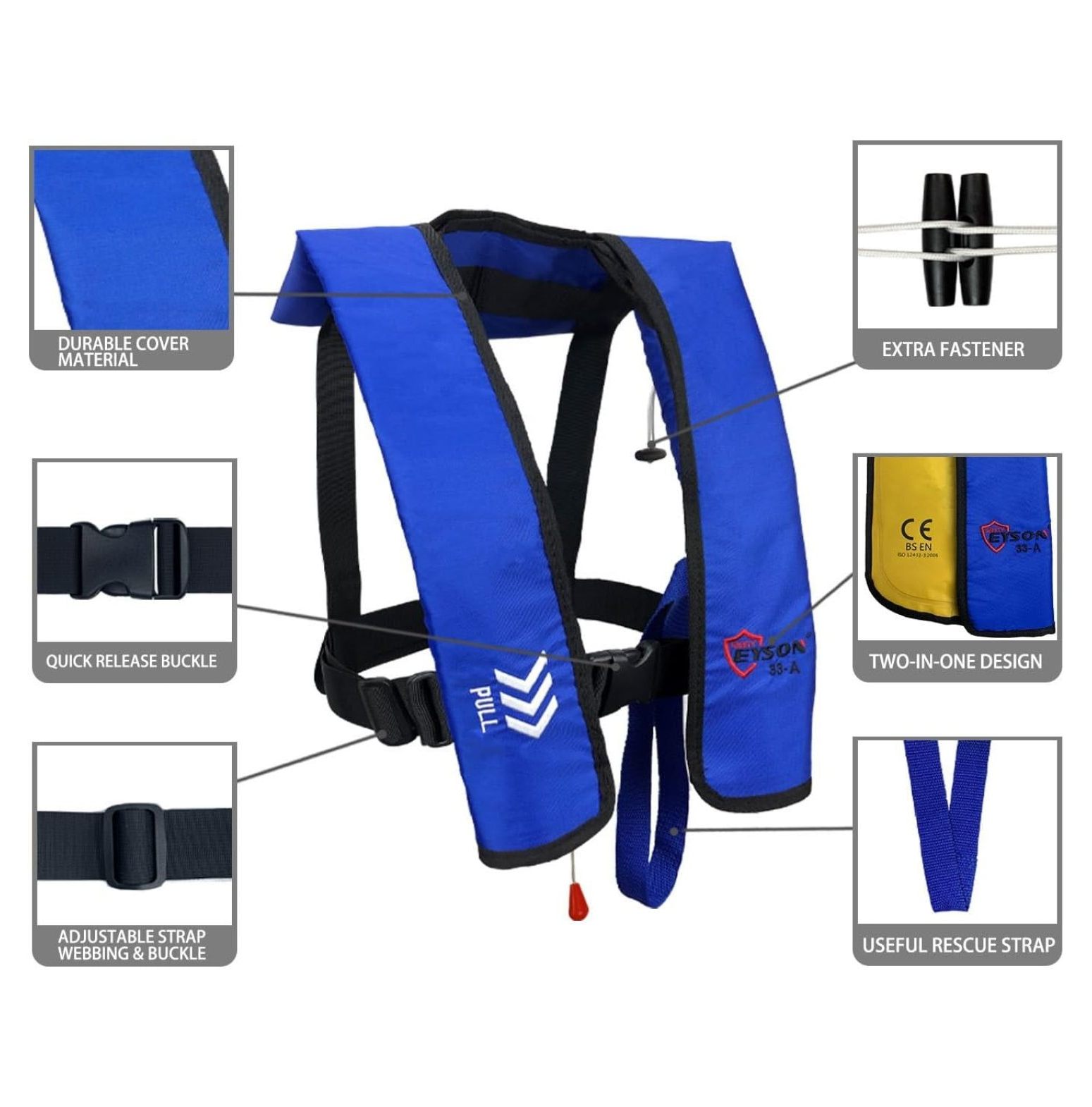 Inflatable Life Life Vest Basic Automatic/Manual (Blue Auto)