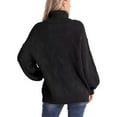 thumbnail image 5 of Baqcunre Womens Sweaters Women's Casual Loose Turtleneck Knitted Sweater Pullover Long Sleeve 2023 Autumn/Winter Sweater Top Hoodies For Women Womens Fall Tops Black S, 5 of 7
