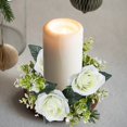 thumbnail image 6 of MERILER Candlestick Garland Wreath - Artificial Rose Candle Flower Ring for Home Party Wedding Table Decoration, Silk Cloth Material, Christmas Holiday Centerpiece, 6 of 6