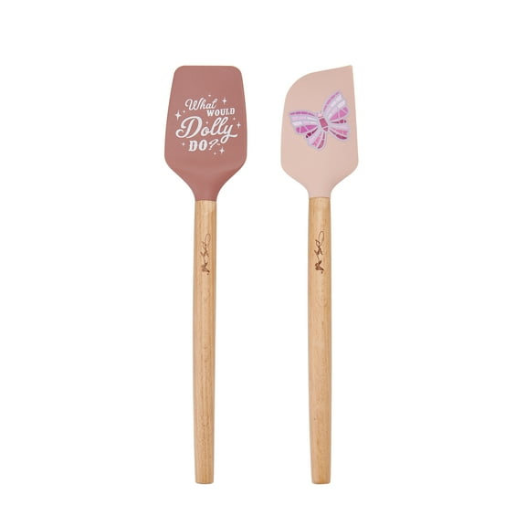 Dolly Parton Beechwood Spatula Set with Silicone Head, Blush