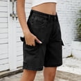 thumbnail image 4 of MKLEKYY Pantalones Cortos de Mezclilla con Bolsillos para Mujer, Estilo Urbano, Lavados, para El Trabajo, de Verano, 4 of 4