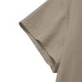 thumbnail image 4 of Ayolanni Solid Women Summer Dresses Crew Neck Elastic Waist Short Sleeve Midi A-Line Dress Cotton Linen Casual Daily Modest Swing Sundress with Pockets Yellow XXXXXL, 4 of 8