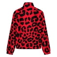 thumbnail image 6 of Jackets for Women Winter Coat Jackets Flannel Stand Collar Jacket(Animal Print Black Red Leopard Spots,Size:S-4XL), 6 of 7