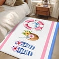 thumbnail image 5 of Swimming Ring Washable Area Rugs 2.7'x5', Summer Slippers Coconut Starfish Stripes Low Pile Throw Living Room Rug Non-Slip Sturdy Edge Binding Carpet for Indoor Entryway Bedside Kitchen, 5 of 9