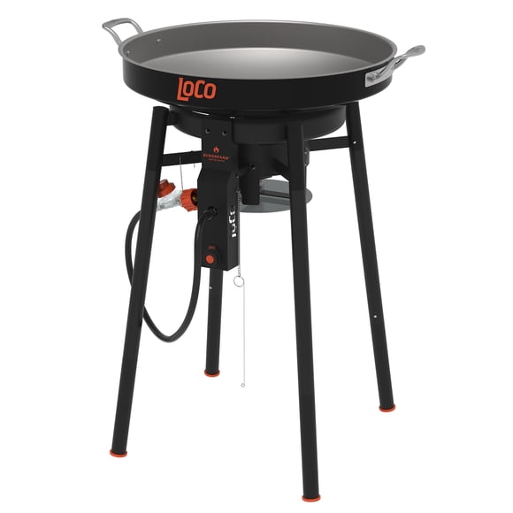 LoCo Cookers Cuiseur Disco d'Extérieur au Propane de 22 Pouces avec Pattes Interchangeables et Allumage SureSpark Remis à Neuf Excellent