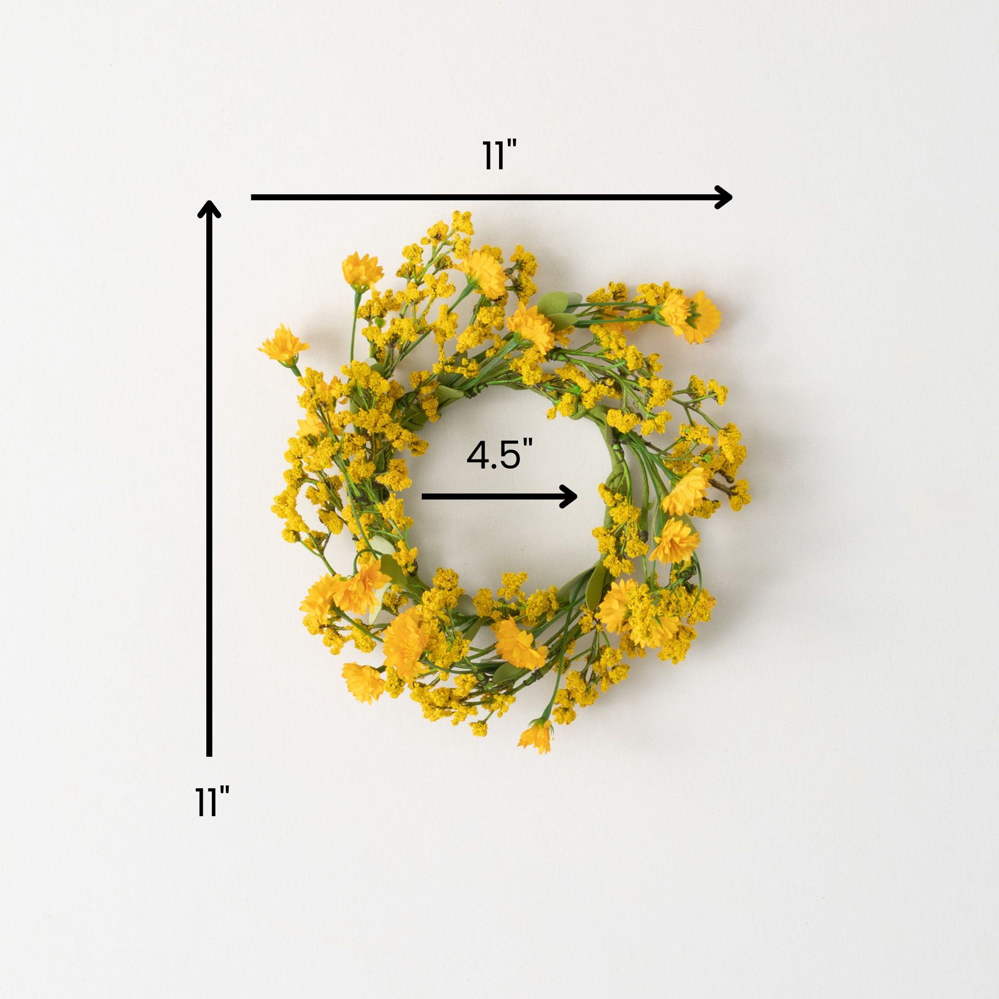 11"H Sullivans Yellow Wildflower Mini Wreath, Yellow