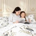 thumbnail image 4 of Erosebridal Watercolor Heron Animals Full Size Comforter Sets,Cute Wildlife Bedding Comforter Set,White Gray,Reversible,3-Piece,1 Comforter and 2 Pillowcases, 4 of 7