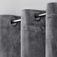thumbnail image 4 of Exclusive Home Velvet Heavyweight Light Filtering Grommet Top Curtain Panel Pair, 54"x96", Soft Grey, 4 of 6