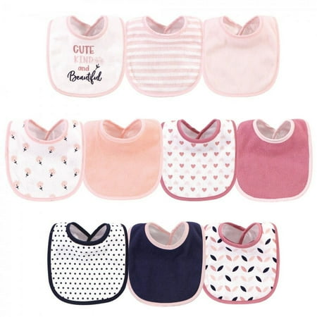 UPC: 0660168560831 | Hudson Baby Infant Girl Cotton and Polyester Bibs 10pk  Cute  Kind And Beautiful  One Size