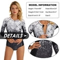 thumbnail image 3 of Women's Rash Guard Long Sleeve Shorty Swimsuit Surfing Suit One Piece Monokini Swimwear S-XXL, 3 of 6