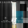 thumbnail image 5 of Blue Kitchen Curtains 63 Inch Length Geometric Window Curtains Over Sink Set of 2, Black Grey White Curtain for Bedroom Living Room, Modern Abstract Kitchen Decor 42x63 Inch, 5 of 6