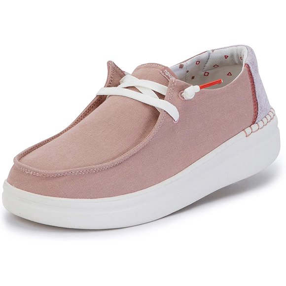 Hey Dude Womens Wendy Lace-Up Loafers - Chambray Rose - 6