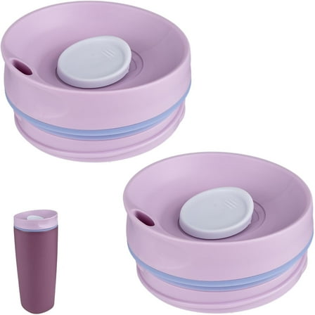 2-Pack Replacement Lids Compatible with Owala 20oz/12oz Coffee Tumblers - Spill-Proof, BPA-Free, Purple
