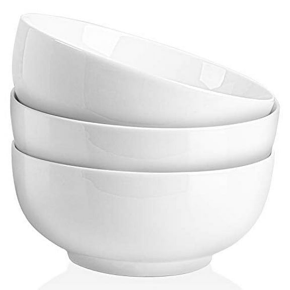 Delling Serving Bowls White, 22 oz Set of 3 6.6 inch,Ceramic