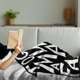 thumbnail image 3 of Family Soft Flannel Fleece Throw Blanket, Together We Make a Family Shaped as a House Lettering Hipster Design, Cozy Plush for Indoor and Outdoor Use, 50" x 70", Black and White, by Ambesonne, 3 of 5