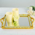 thumbnail image 6 of BalsaCircle 15" x 10" Mint Green Gold Metallic Rectangle Mirror Serving Tray Handles, 6 of 8