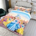 thumbnail image 3 of Princesa de Disney Conjunto de sábanas temático, trío de piezas, cómodo y amigable con la piel, diseño único, regalo de decoración para el hogar para familiares, amigos y fans, 90 cm * 190 cm, 3 of 6