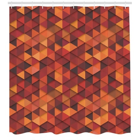 Orange Shower Curtain Abstract Vector Retro Pattern Of Triangles