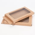 thumbnail image 4 of BENECREAT 20 Pack Kraft Paper Boxes with Clear Window 7x3.5x0.6" Brown Gift Packaging Boxes for Bakery Cookies Cake Candy Wedding Party Favors, 4 of 6