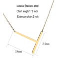thumbnail image 5 of Yazi Sideways Initial Necklace 18K Gold Plated Stainless Steel Large Big Letters Pendant Necklace Script Name Monogram Necklaces for Women, 5 of 13