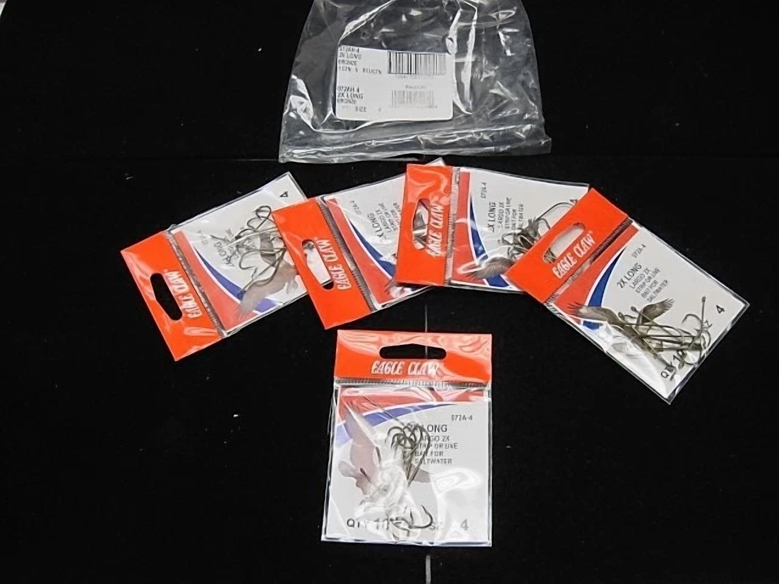 Eagle Claw Fishing 072A-4 Classic Hooks 5 Packs Of 10 Hooks Per Pack = 50 Hooks