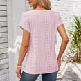 thumbnail image 4 of XMMSWDLA Womens Tops Eyelet Embroidery Summer Spring Fashion Clothes Going Out 2024 Casual Short Sleeve Blouse T Shirts Cute Shirts, 4 of 9