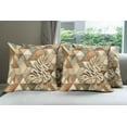 thumbnail image 5 of Ambesonne Monstera Throw Pillow Cover Pack of 4, Boho Scandinavian Style, 4 Pcs-26" x 26", Cocoa Sepia and Reseda Green, 5 of 5