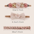 thumbnail image 2 of Baby Girl Floral Headbands- 3pcs Nylon Headband Handmade Flower Crown Elastic Hairband Newborn Toddler Hair Accessories Gifts for Girls, 2 of 7
