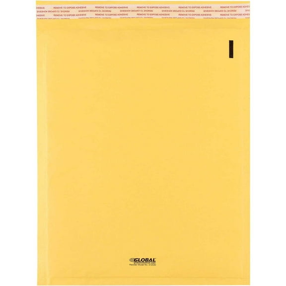Global Industrial 412532 Self Seal Bubble Mailers - No.4 - 9.5 x 14.5 in., Gold - 100 per Pack