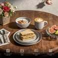 thumbnail image 3 of 20-Piece Dinnerware Set - Serves 4, Bright Glaze Grey plates and bowls sets with Speckle Effect for Microwave & Dishwasher Safe, 3 of 8
