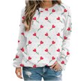 thumbnail image 1 of Chandails à Capuchon de Mode pour Femmes 2023 Col Rond Imprimé Manches Longues Hauts Imprimés Blouse Régulière 50 % de Rabais Liquidation Costumes Halloween/noël, 1 of 4