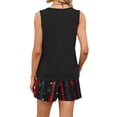 thumbnail image 6 of Iaqnaocc Two Piece Sets for Women 4th Of July Outfits for Women Flag Square Neck Sleeveless Womens Tops and Shorts Summer American Flag Stars Matching Sets Women Clothing Black L, 6 of 6