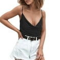 thumbnail image 1 of Playeras,Blusas y Tops,Ropa para Mujer Camisetas Sin Mangas Para Mujer Casual Tank Womens Ajustable Sólido Sexy Tops Color Sólido Strappy Blusa de mujer (Black, L), 1 of 7