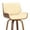 Cream, variant on Tyler 26" Swivel Bar Stool in Black Wood and Grey Faux Leather Upholstery