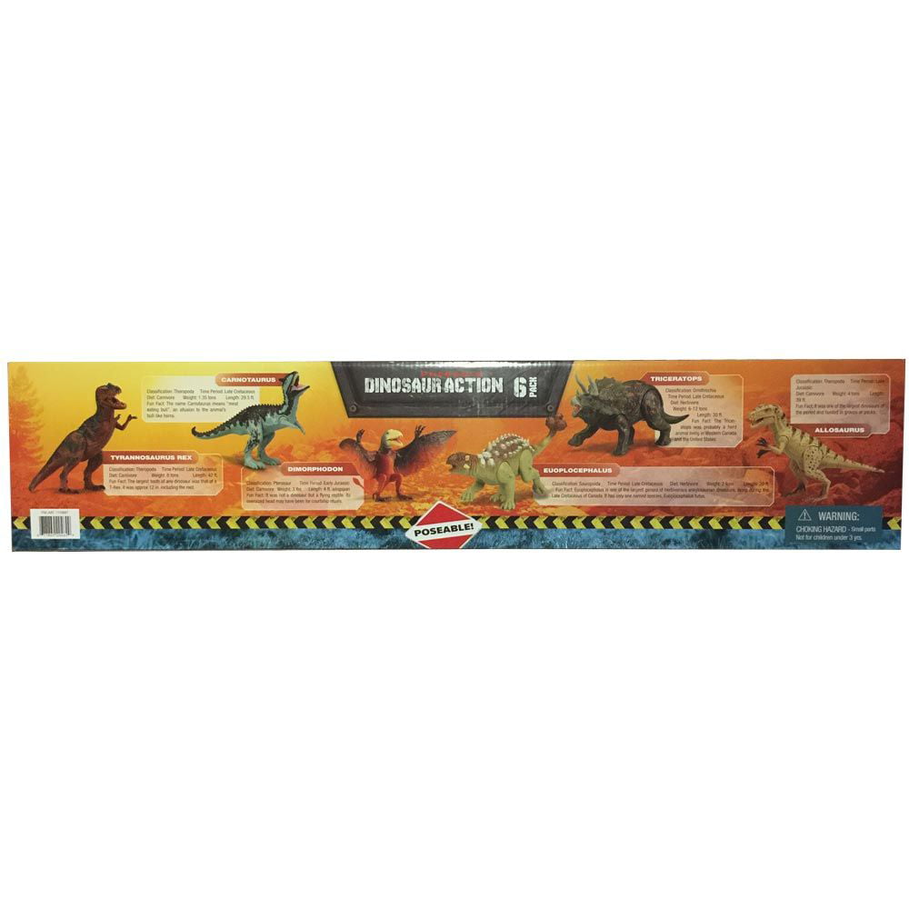 kid galaxy poseable dinosaur action 6 pack