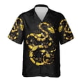 thumbnail image 5 of Camisa hawaiana con estampado de serpiente de terror para hombre, divertida camisa hawaiana con estampado 3D de serpiente, blusas casuales de verano de manga corta con solapa, 5 of 5
