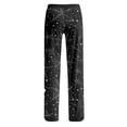 thumbnail image 4 of Halloween Sleep Pants for Women Ghost Pumpkin Print Drawstring Stretchy Pajama Pants, 4 of 5
