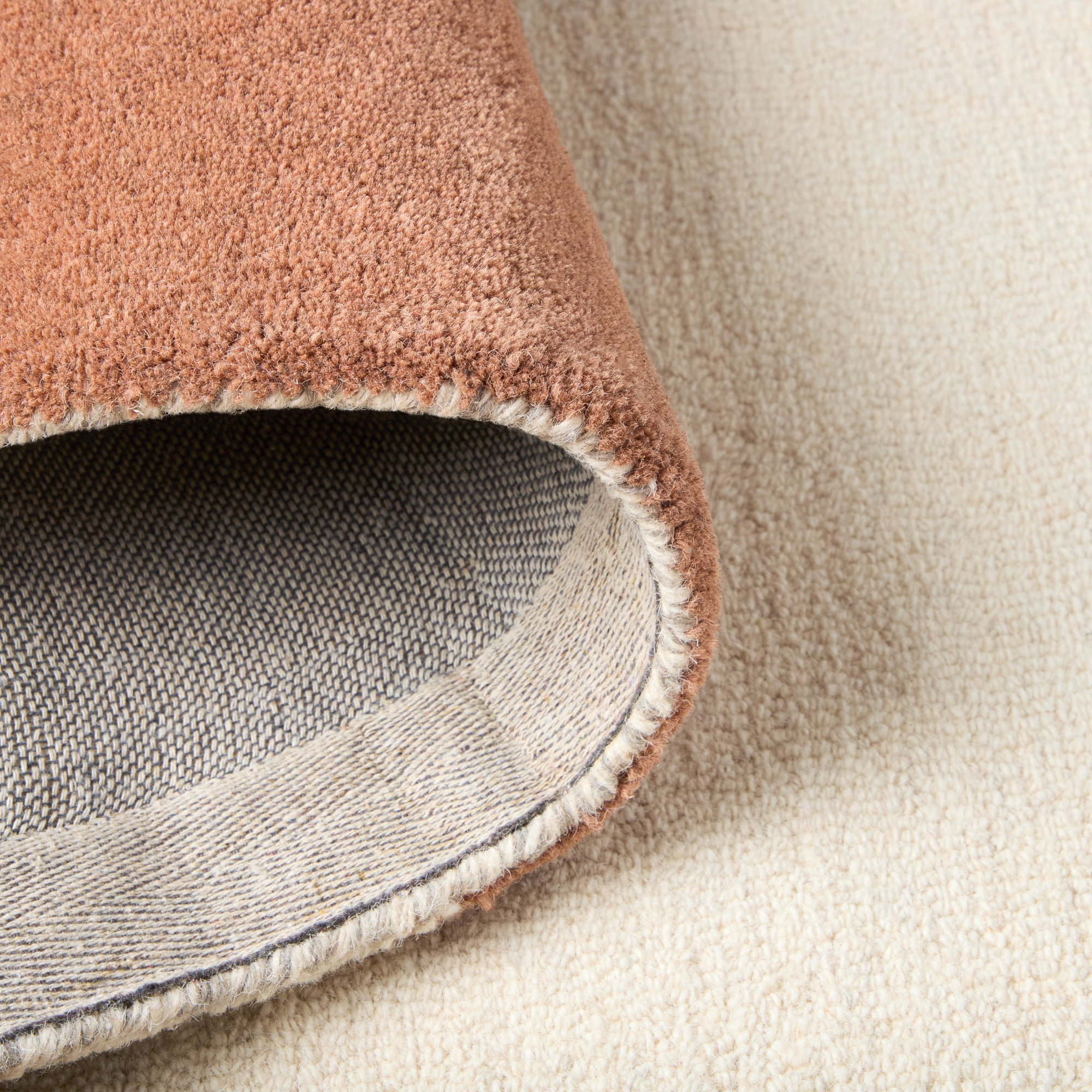 TOWN & COUNTRY LUXE Olso Abstract Colorblock Handcrafted Wool Area Rug, Beige/Rust/Cool Grey/Warm Grey, 5'x7'