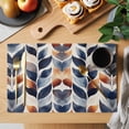 thumbnail image 2 of Navy Blue Burnt Orange Botanical Placemats Set of 12 Vintage Palm Leaf Place Mats Indoor Wipeable Table Mats Washable Cloth Dining Table Placemats for Kitchen Holiday Party Home Decor 13x19 Inch, 2 of 9