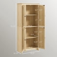 thumbnail image 7 of Demi Bonn 72" Freestanding Kitchen Pantry Cabinet, Farmhouse Tall Storage Cabinet with 4 Door Cabinets and Adjustable Shelves for Dining Room, Beige, 7 of 7