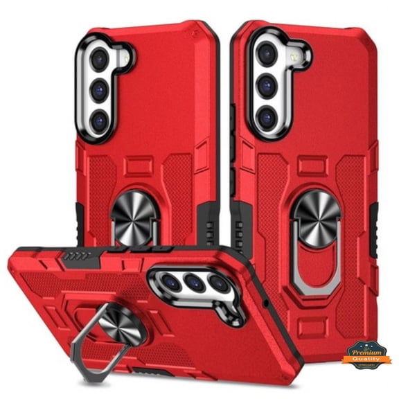 Built-in Grip Ring Phone Case for Samsung Galaxy A16 5G Heavy Duty Case with Ring Stand and Fit Magnetic Car Mount Shockproof Rugged Protective Slim Cover fit Galaxy A16, Red